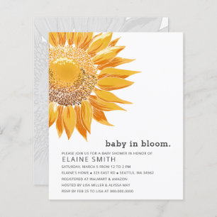 Sunflower Gender Neutral Baby Shower Invitation
