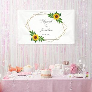 Sunflower Geometric Wedding Banner