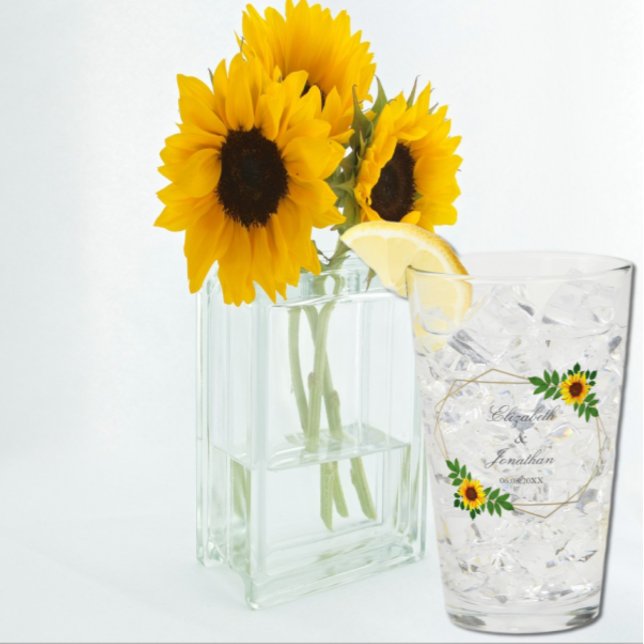 Sunflower Geometric Wedding Glass (Creator Uploaded)