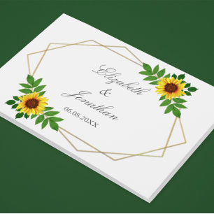 Sunflower Geometric Wedding Guest Book