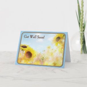 Sunflower Get Well Wishes Card
