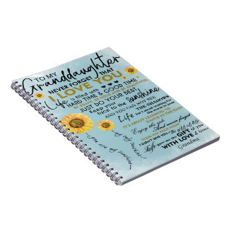 Sunflower Gift To My Granddaughter Notebook