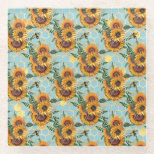 Sunflower Gifts Bright As A Sunflower Glass Coaster