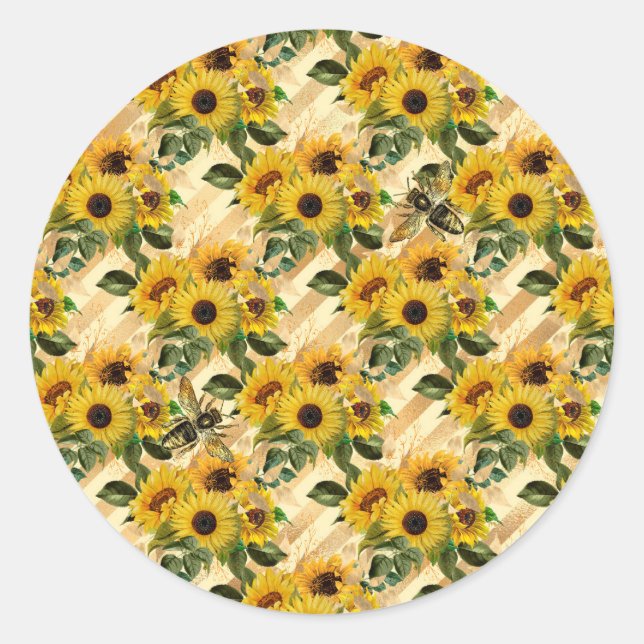 Sunflower Gifts The Sunflower Is A Favourite Emble Classic Round Sticker (Front)