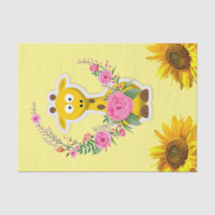 Sunflower Giraffe Floral Tissue Paper