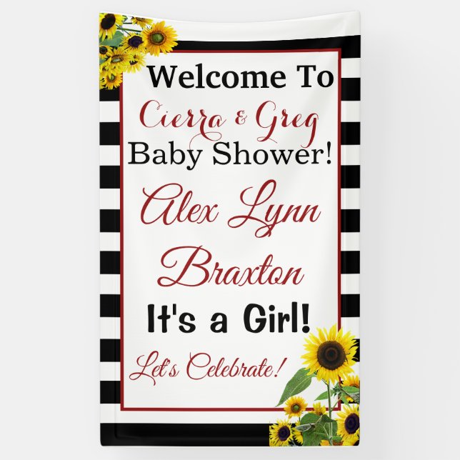 Sunflower Girl Banner (Vertical)