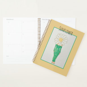 Sunflower Girl Green Dress Planner