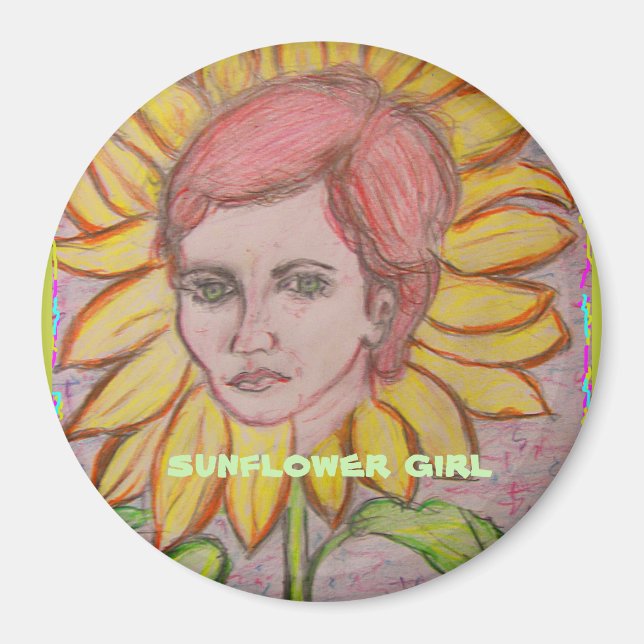 Sunflower Girl Magnet (Front)
