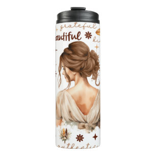 Sunflower Girl Positive Affirmations Thermal Tumbler