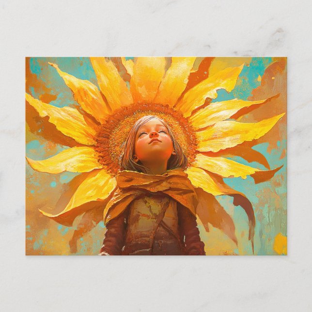 Sunflower Girl Postcard (Front)