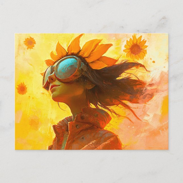 Sunflower Girl Postcard (Front)