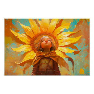 Sunflower Girl Poster