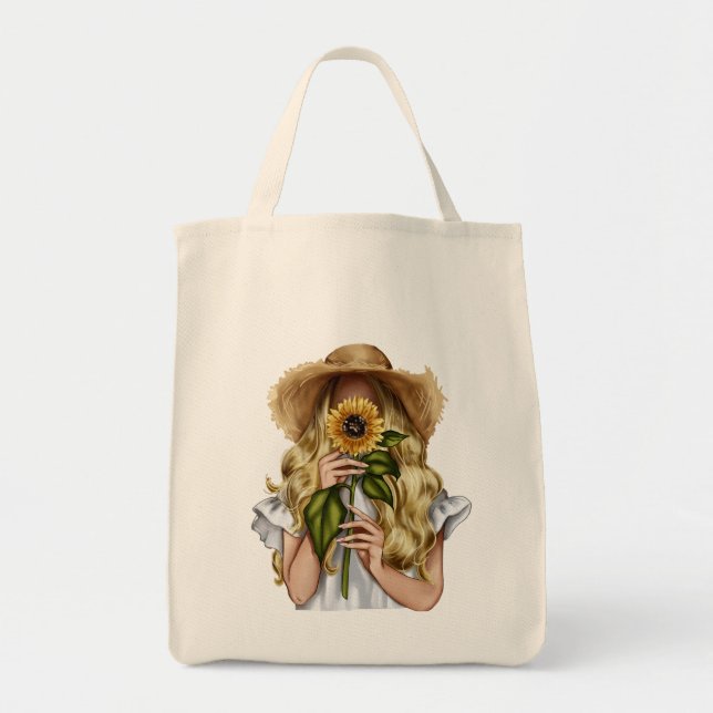 Sunflower Girl  Tote Bag (Front)