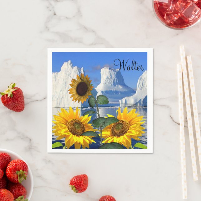 Sunflower Glacier Paper Napkins (Insitu)