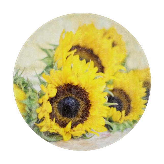 Sunflower Glass Cutting Board (Front)