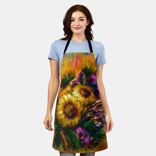 "Sunflower Glow" Apron  (Worn)