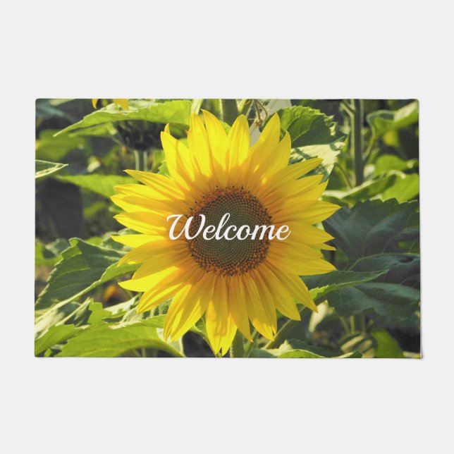 Sunflower Glow Welcome Mat (Front)