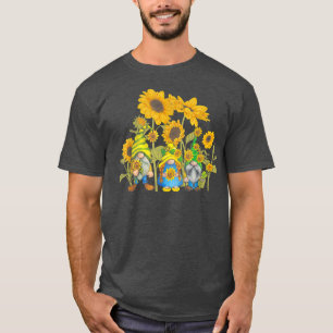 Sunflower Gnome Fairytale Character Hippies Garden T-Shirt