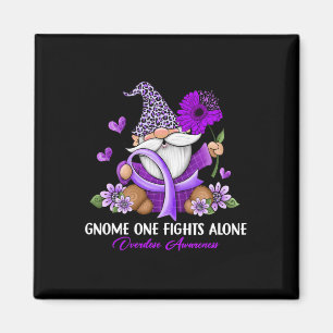 Sunflower Gnome One Fights Alone Overdose Awarenes Magnet