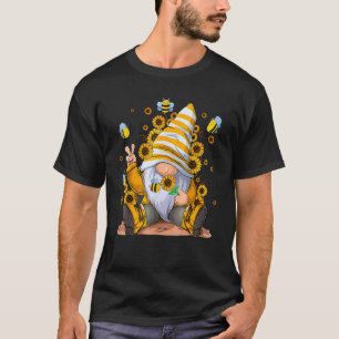 Sunflower Gnome With Bee Hippie Gnome For Flower T-Shirt