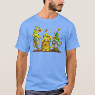 Sunflower Gnome With Bee Hippie Gnome T-Shirt