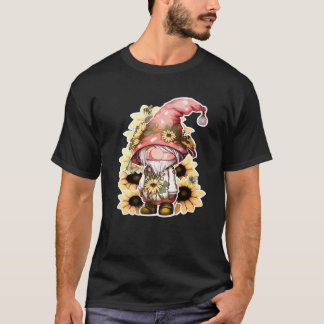 Sunflower Gnomes Cute Bees Funny Gnome Sunflowers T-Shirt
