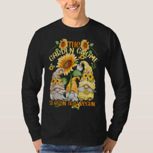 Sunflower Gnomes For Gardener & Florist Funny Gard T-Shirt