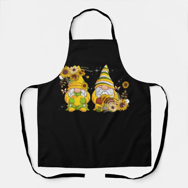 Sunflower Gnomes Shows Heart Love For Summer Vacat Apron (Front)