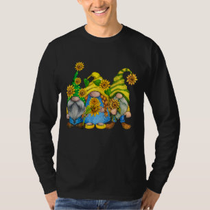 Sunflower Gnomes Tomte Scandinavian Three Garden G T-Shirt