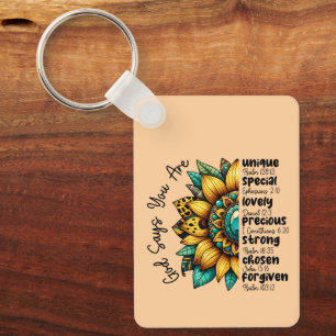 Sunflower God Says You Are Key Ring