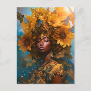 Sunflower Goddess Fantasy Art Postcard