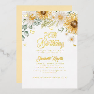 Sunflower Gold Butterfly 70th Birthday Party