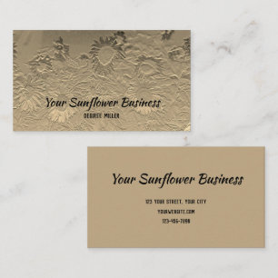 Sunflower Gold Floral Chic Design Business Card