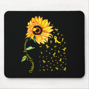 Sunflower Gold Ribbon Childhood Cancer Awareness B Mouse Mat