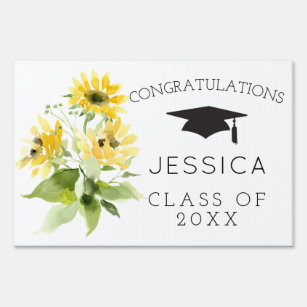 Sunflower Graduation Class of 20XX Yard Sign