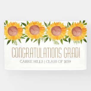 Sunflower graduation party congratulations banner