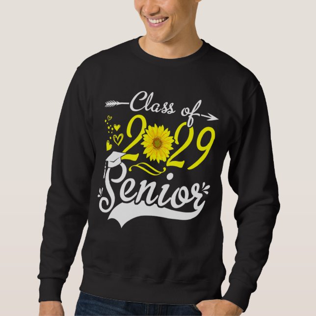 Sunflower Graduation Senior Class of 2029 29 Funny Sweatshirt (Front)