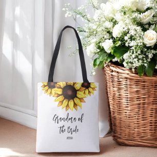 Sunflower Grandma of the Bride Wedding Tote Bag
