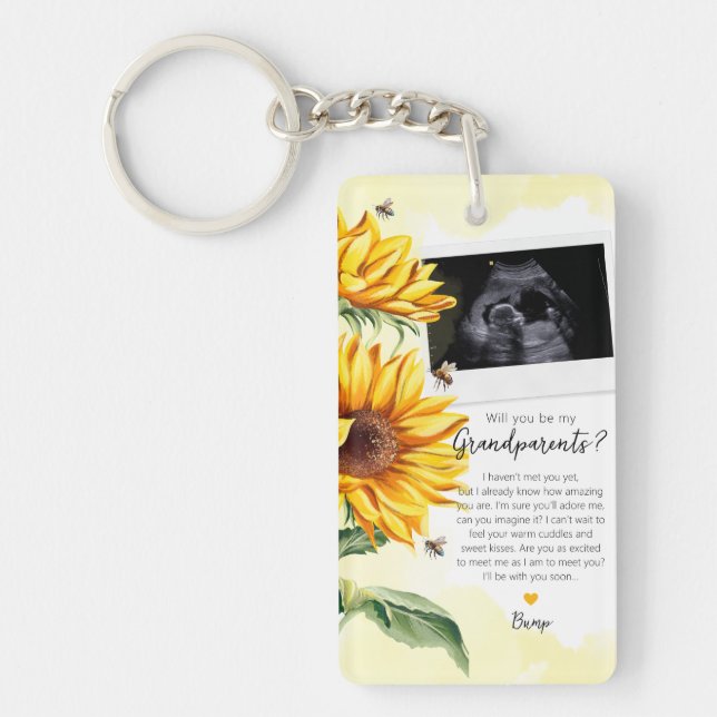 Sunflower Grandparents to be from Bump Ultrasound Key Ring (Front)