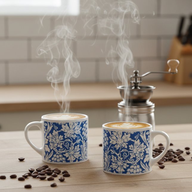 Sunflower Grapes in Blue William Morris Espresso Cup (Creator Uploaded)