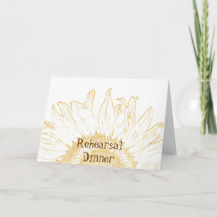 Sunflower Graphic Floral Rehearsal Dinner Invitation