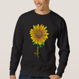 Sunflower Graphic Inspirational Words Flower Petal Sweatshirt