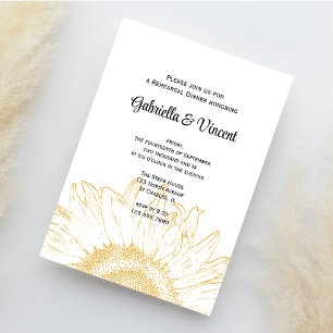 Sunflower Graphic Wedding Rehearsal Dinner Invite