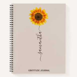 Sunflower Gratitude Journal, Law of Attraction  Notebook