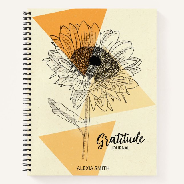 Sunflower Gratitude Journal, Law of Attraction  Notebook (Front)