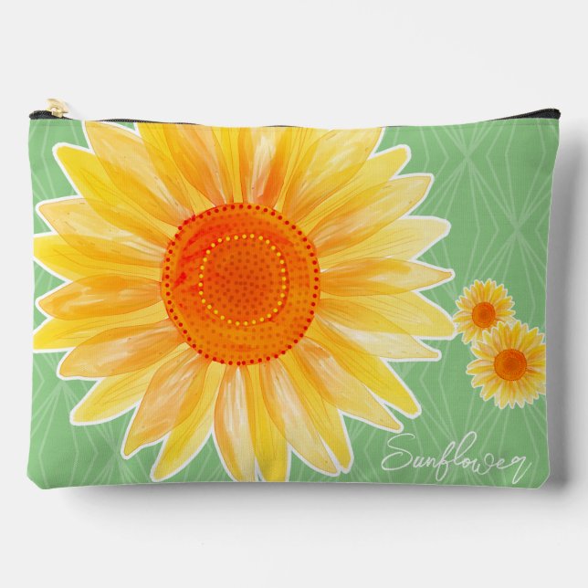 Sunflower Green Accessory Pouch (Front)