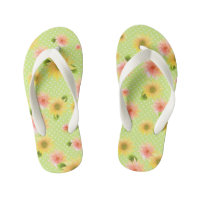 Sunflower Green. Kid's Flip Flops
