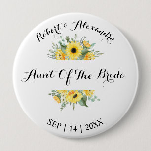 Sunflower Greenery Bridal Shower ID Button