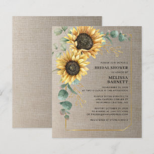 Sunflower Greenery Bridal Shower Invitation