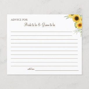 Sunflower Greenery Wedding Advice card shower